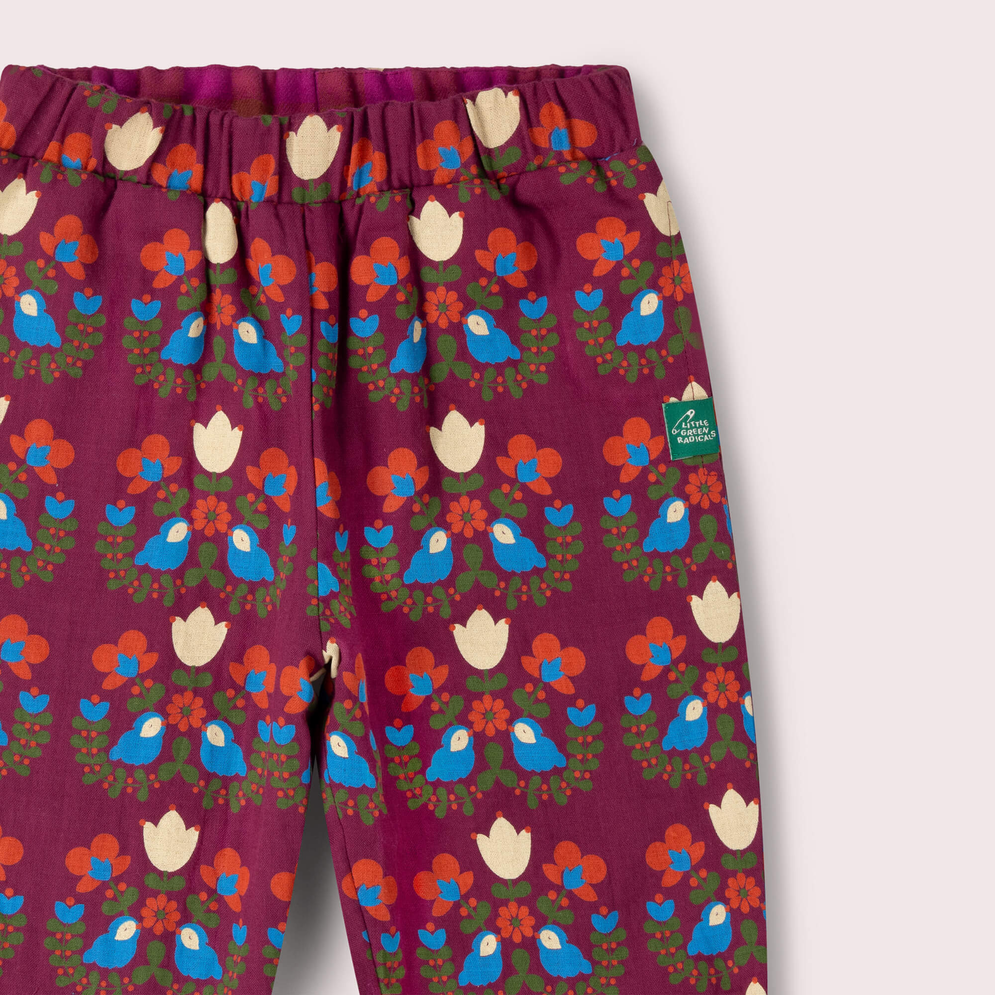 Folk Birds Reversible Pull On Trousers Purple / 7-8y