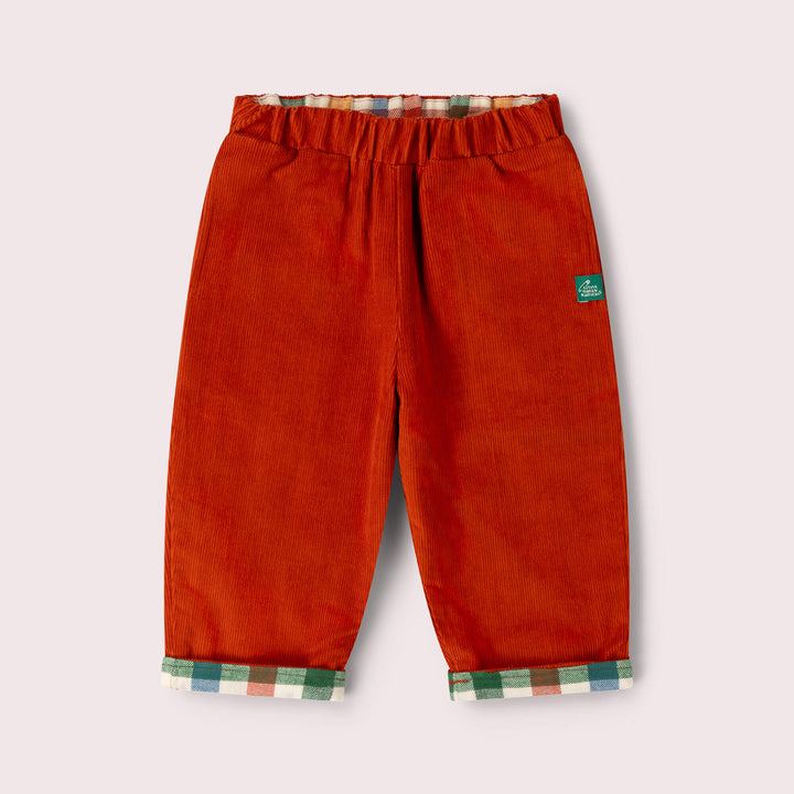 Golden Rainbow Check Reversible Pull On Trousers Red / 7-8y