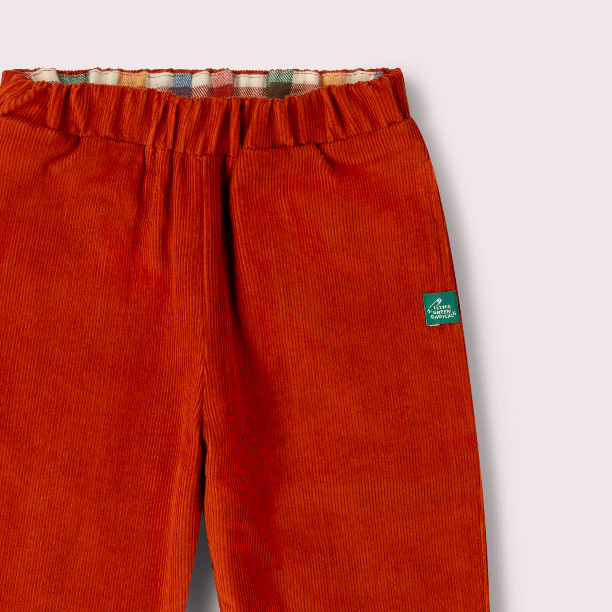 Golden Rainbow Check Reversible Pull On Trousers Red / 7-8y