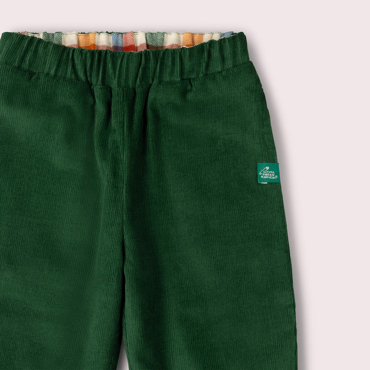 Olive Check Reversible Pull On Trousers Green / 7-8y