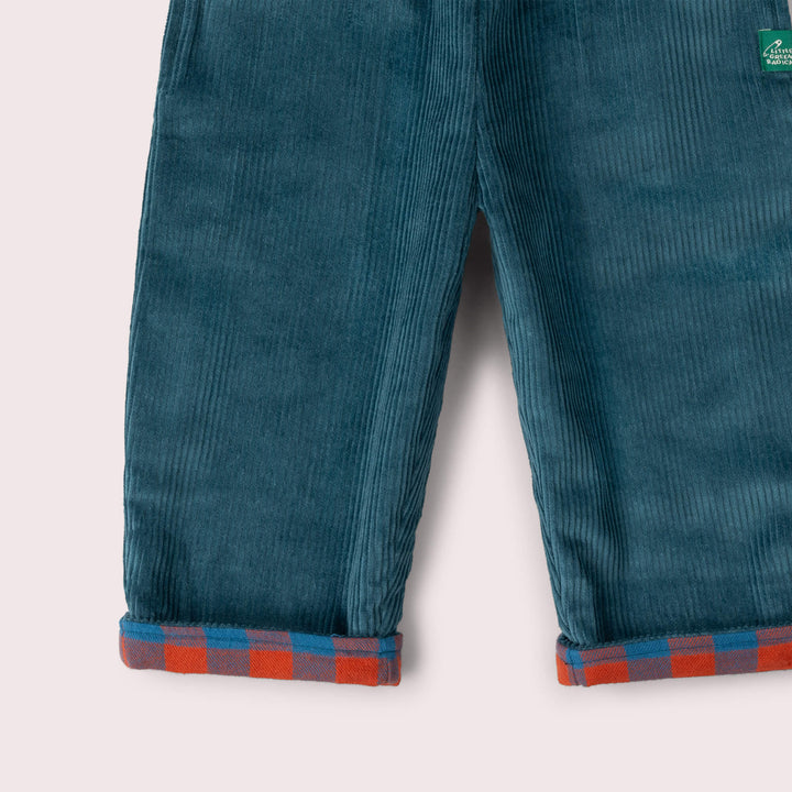 Calm Sea Check Reversible Pull On Trousers Blue / 7-8y