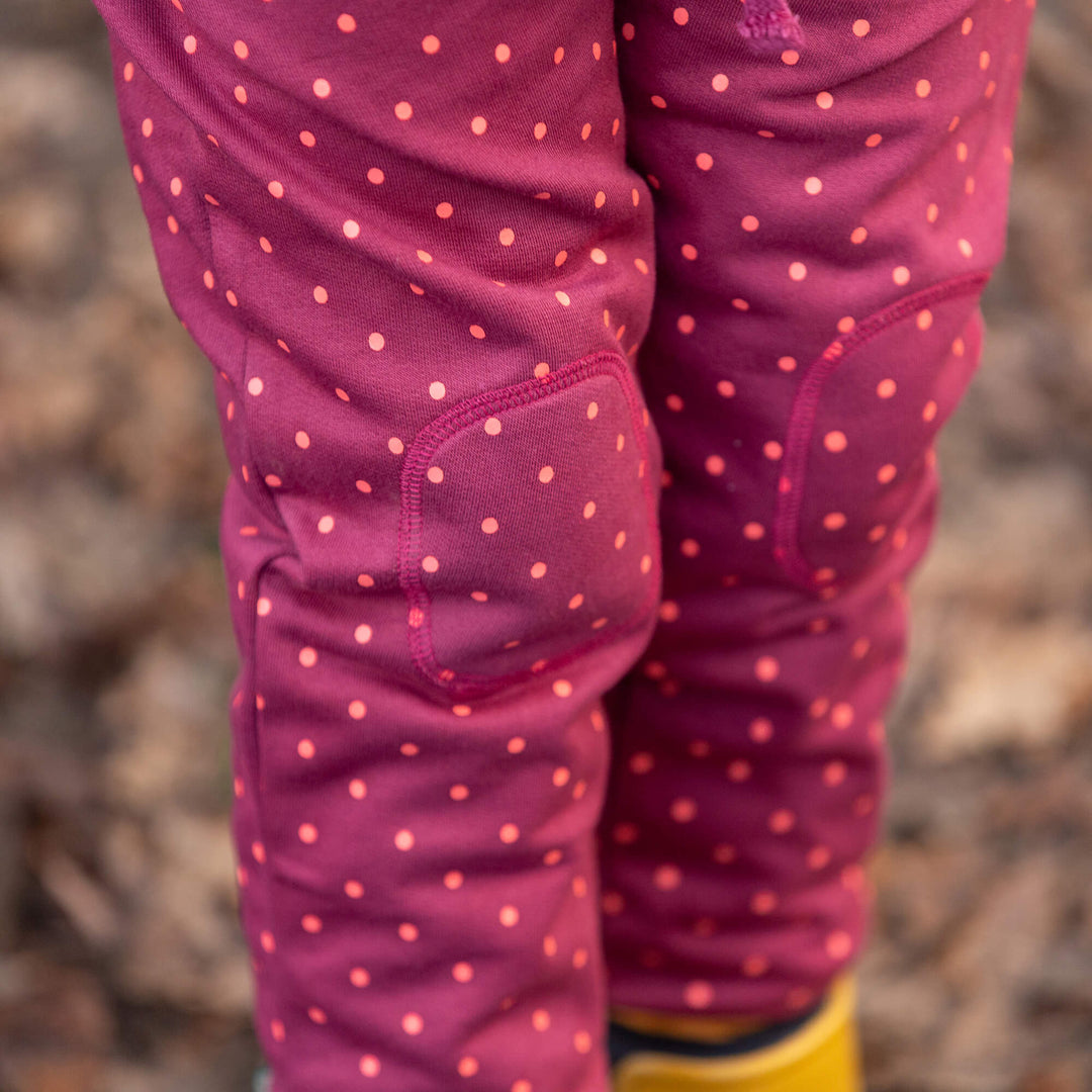 Autumn Polkadot Knee Patch Cosy Joggers Brown / 7-8y