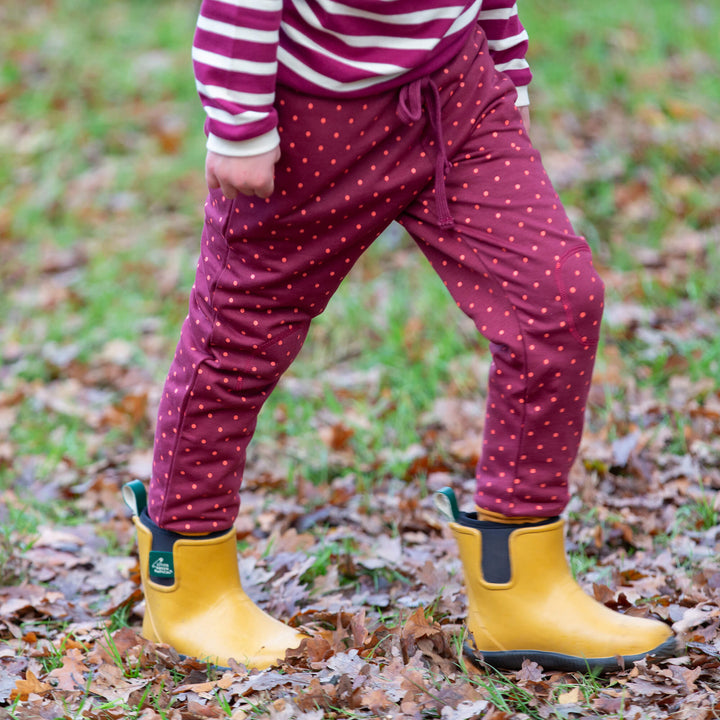 Autumn Polkadot Knee Patch Cosy Joggers Brown / 7-8y
