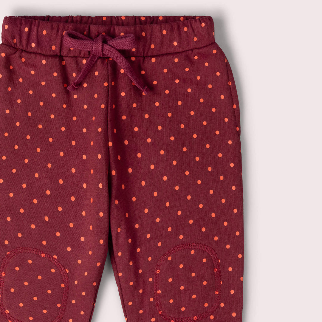 Autumn Polkadot Knee Patch Cosy Joggers Brown / 7-8y