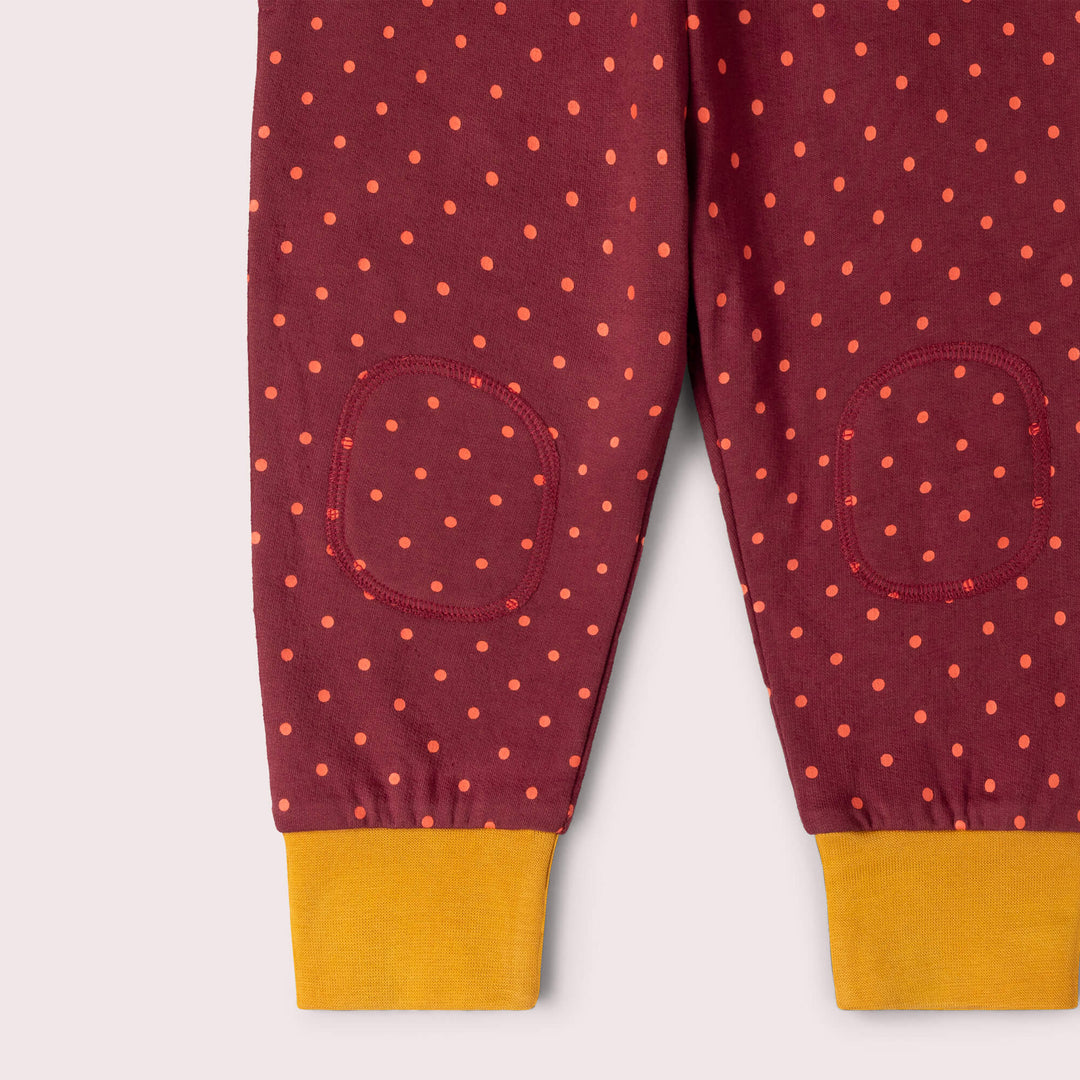 Autumn Polkadot Knee Patch Cosy Joggers Brown / 7-8y