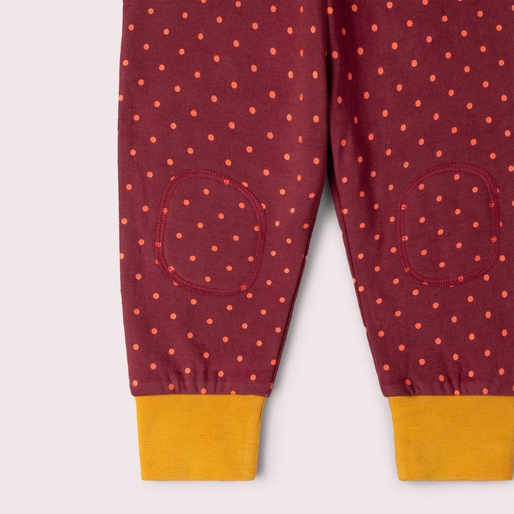Autumn Polkadot Knee Patch Cosy Joggers Brown / 7-8y
