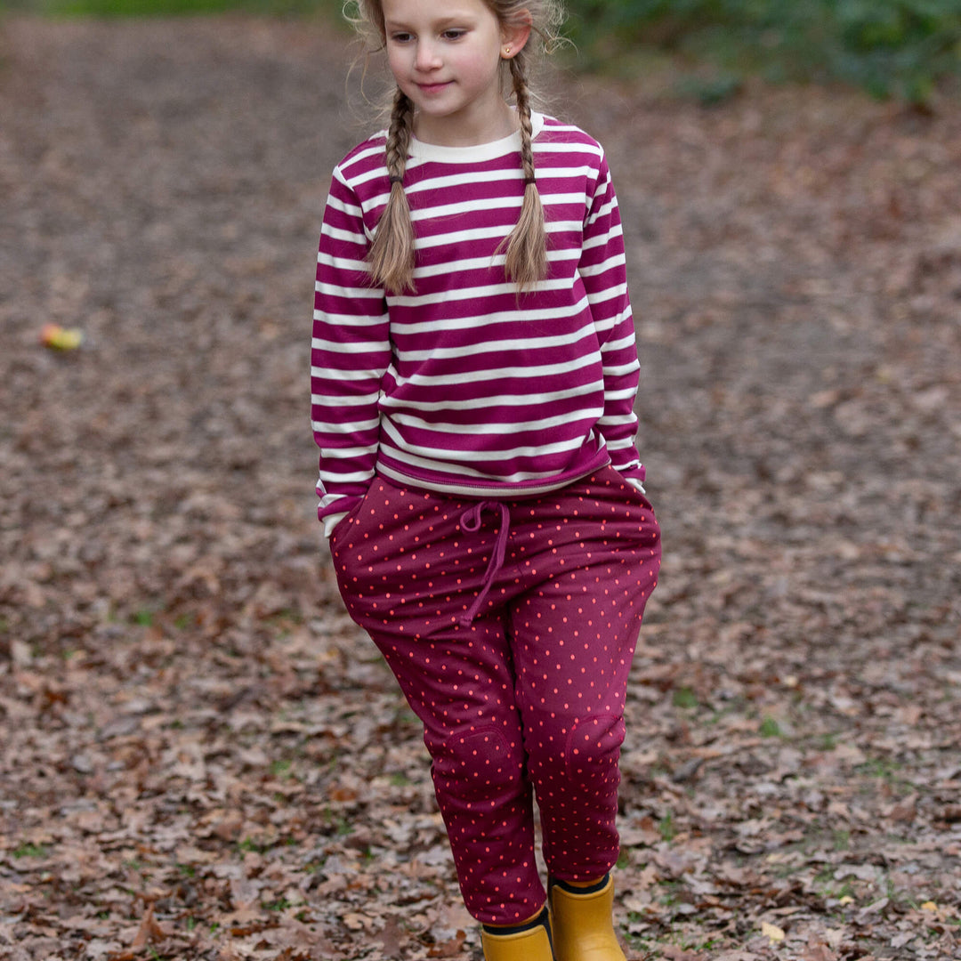 Autumn Polkadot Knee Patch Cosy Joggers Brown / 7-8y