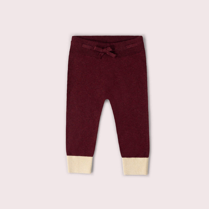 Winter Berry Tie Waist Knitted Joggers Purple / 5-6y