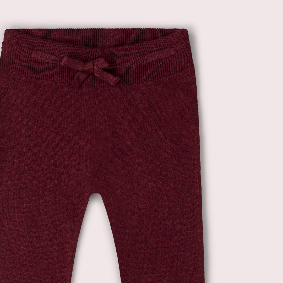 Winter Berry Tie Waist Knitted Joggers Purple / 5-6y