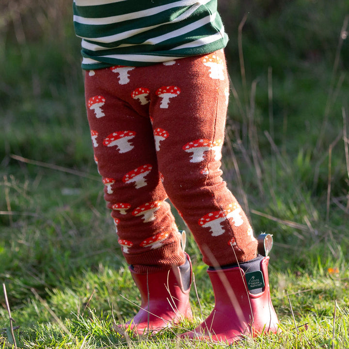 Mushroom Tie Waist Knitted Joggers Orange / 5-6y