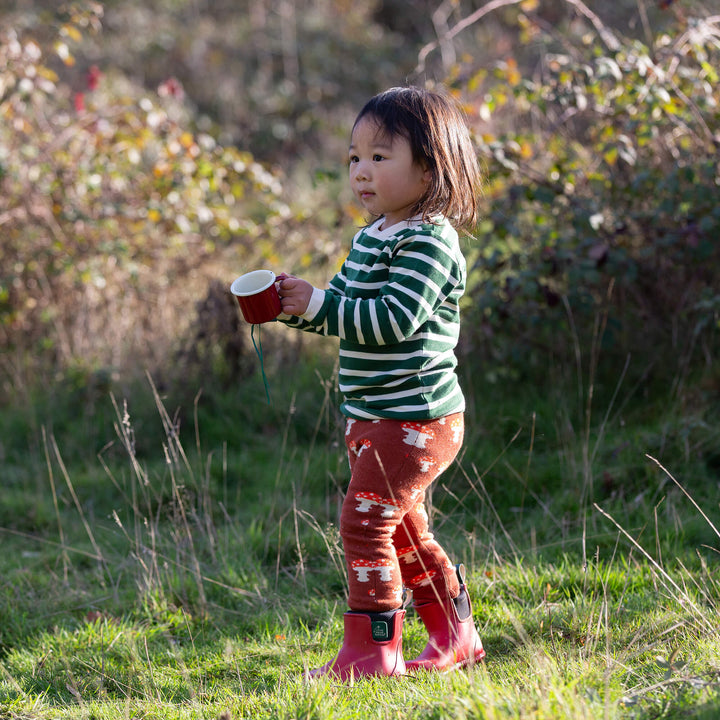 Mushroom Tie Waist Knitted Joggers Orange / 5-6y