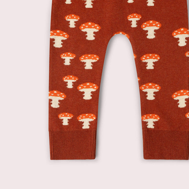 Mushroom Tie Waist Knitted Joggers Orange / 5-6y