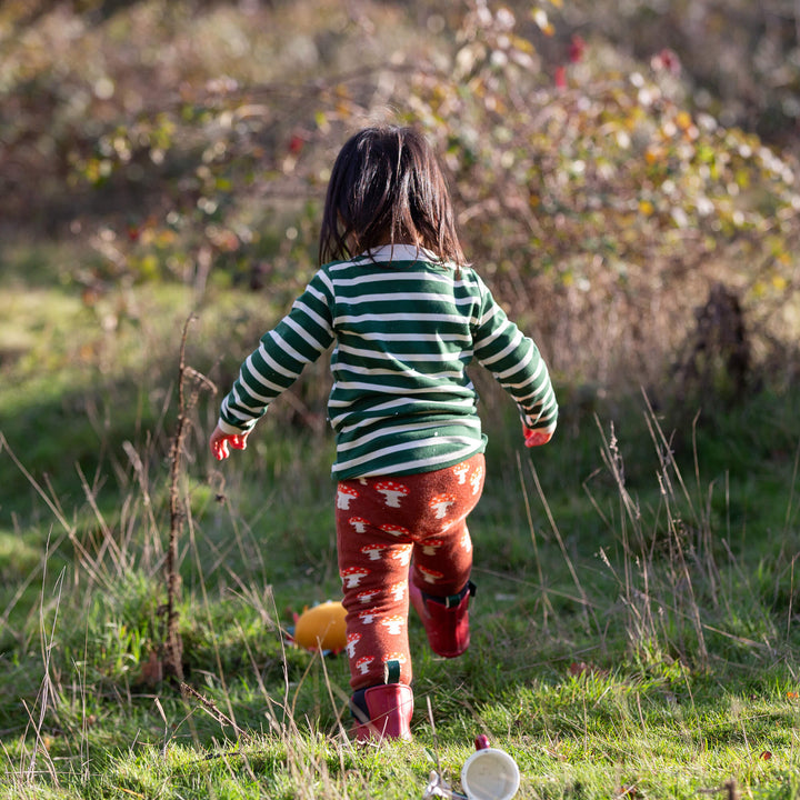 Mushroom Tie Waist Knitted Joggers Orange / 5-6y