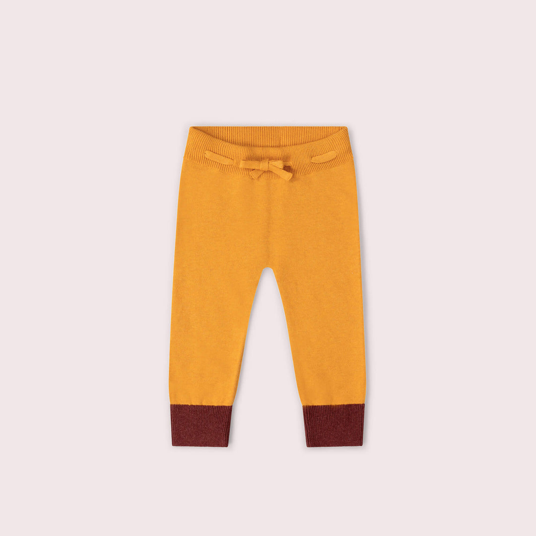 Mustard Tie Waist Knitted Joggers Gold / 5-6y