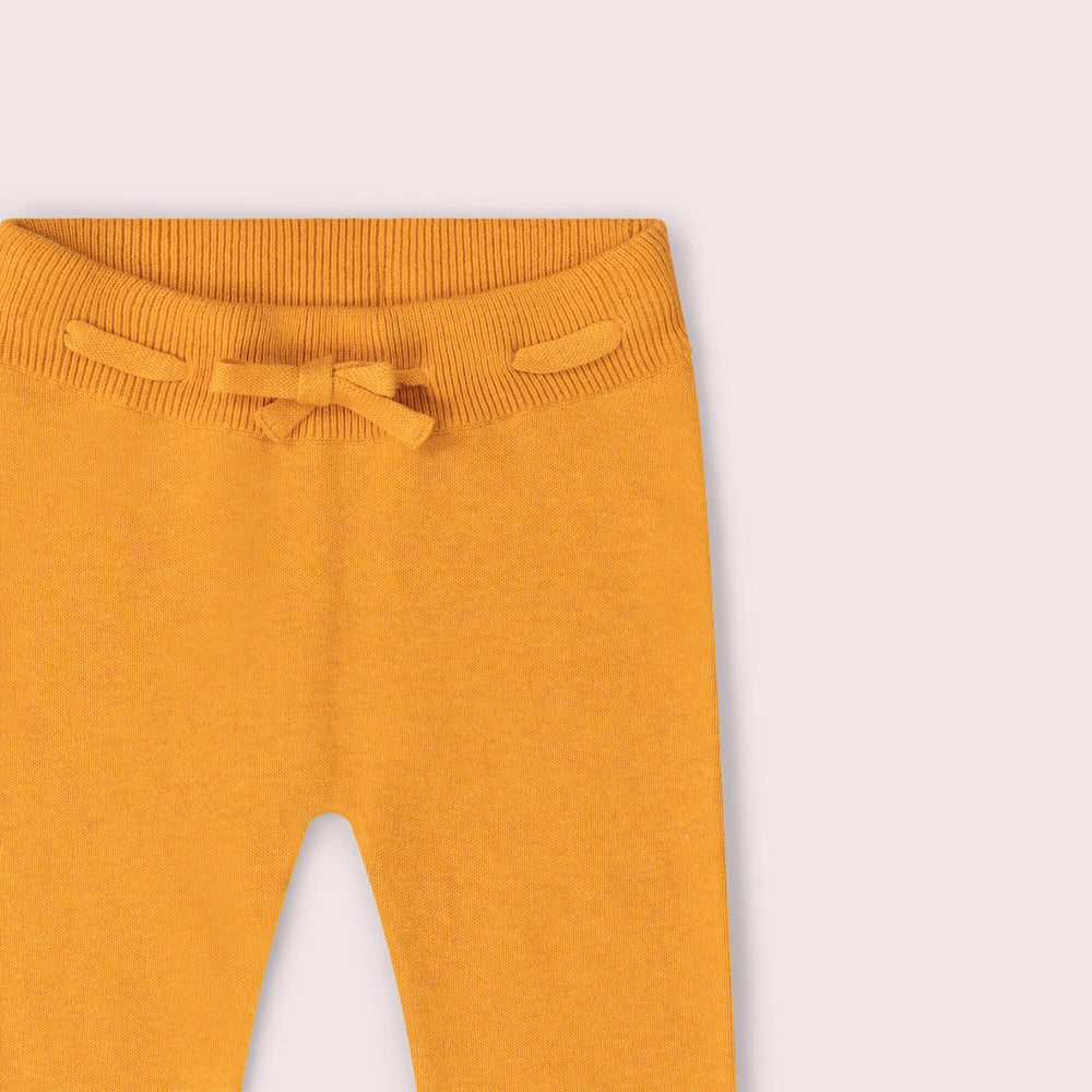 Mustard Tie Waist Knitted Joggers Gold / 5-6y