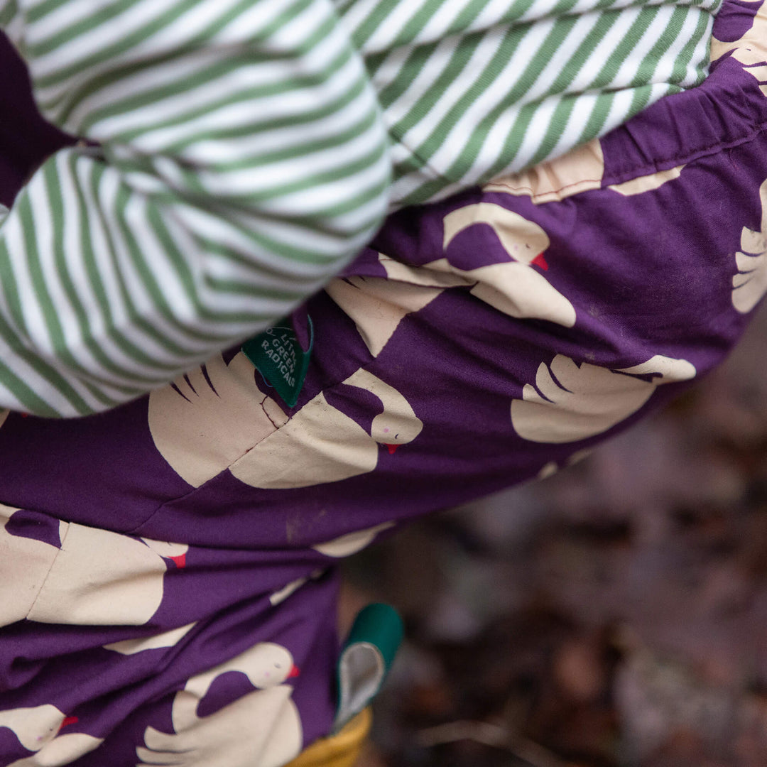 Sleeping Swans Parachute Joggers Purple / 4-5y