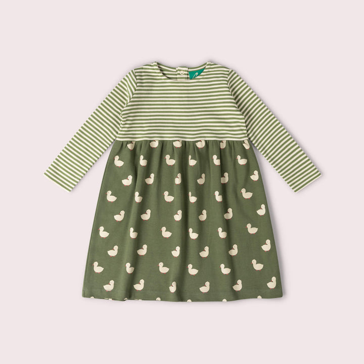 Olive Ducks Easy Peasy Long Sleeve Dress Green / 4-5y