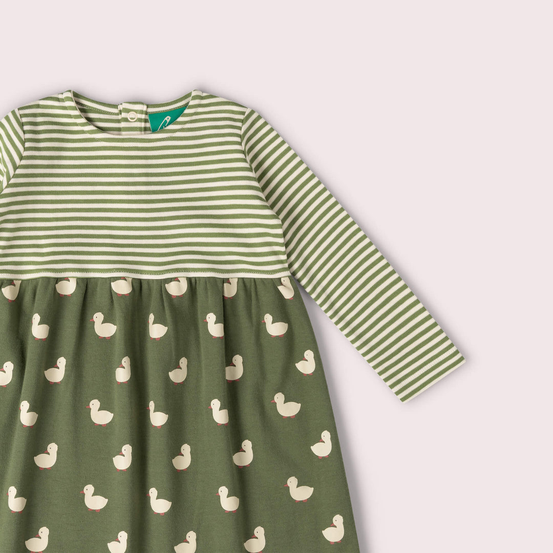 Olive Ducks Easy Peasy Long Sleeve Dress Green / 4-5y