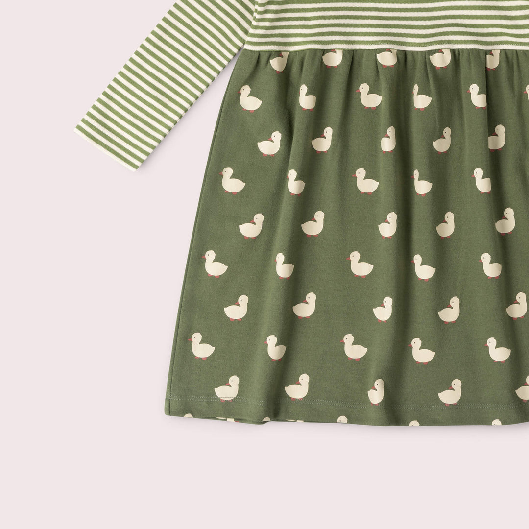 Olive Ducks Easy Peasy Long Sleeve Dress Green / 4-5y