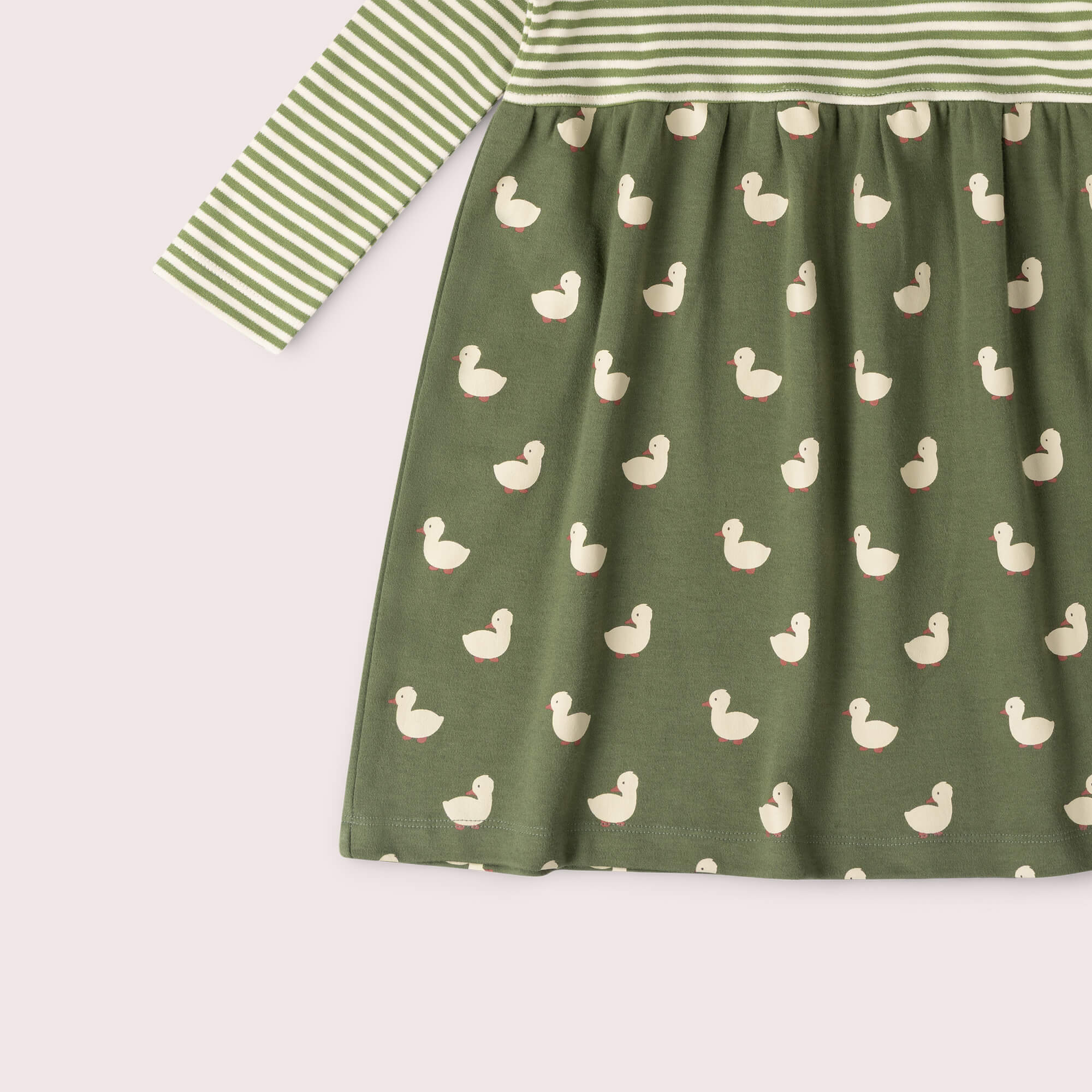 Olive Ducks Easy Peasy Long Sleeve Dress Green / 4-5y
