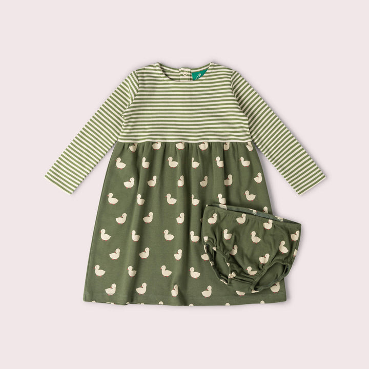 Olive Ducks Easy Peasy Long Sleeve Dress Green / 4-5y
