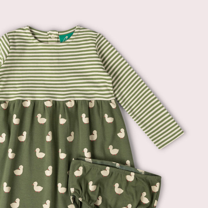 Olive Ducks Easy Peasy Long Sleeve Dress Green / 4-5y