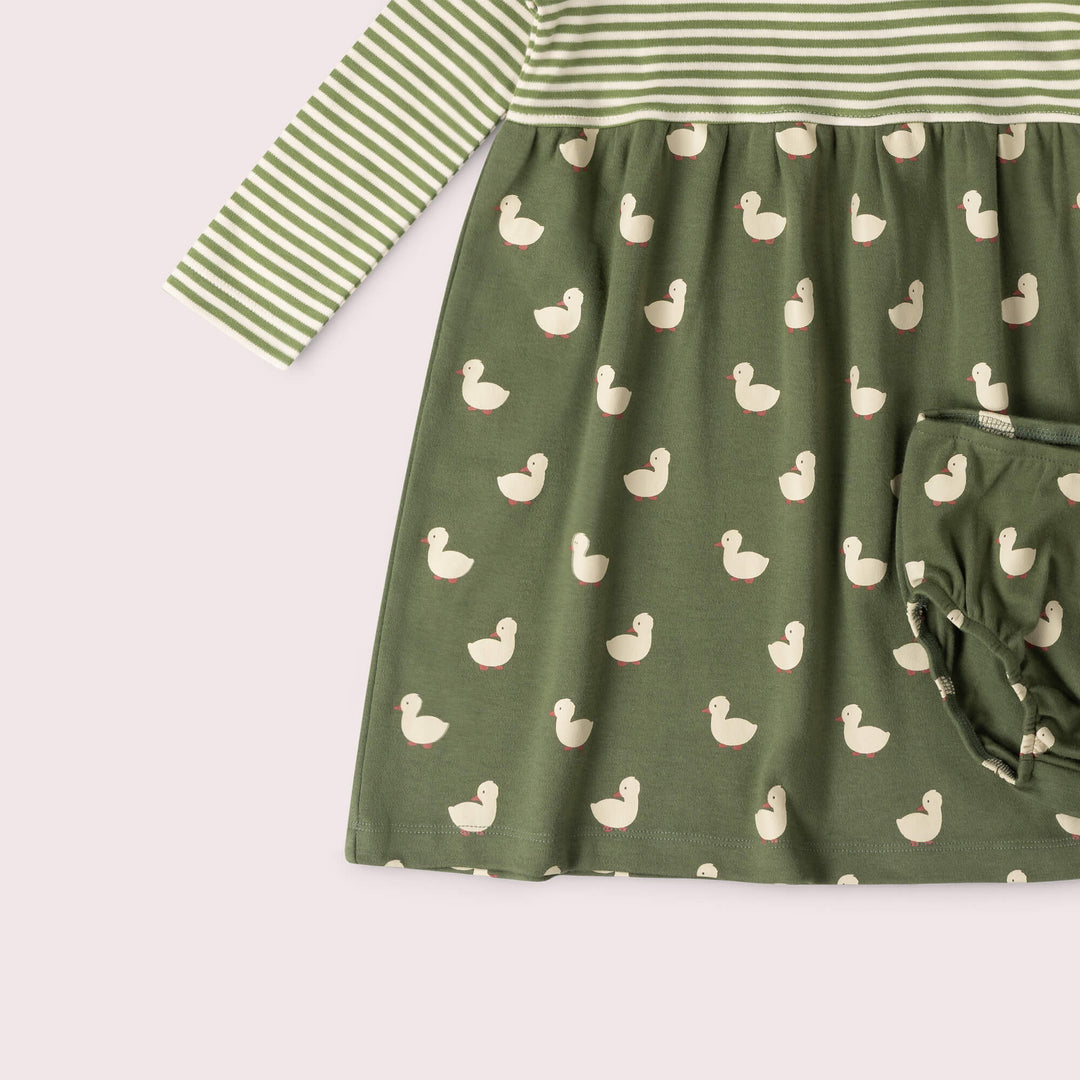 Olive Ducks Easy Peasy Long Sleeve Dress Green / 4-5y