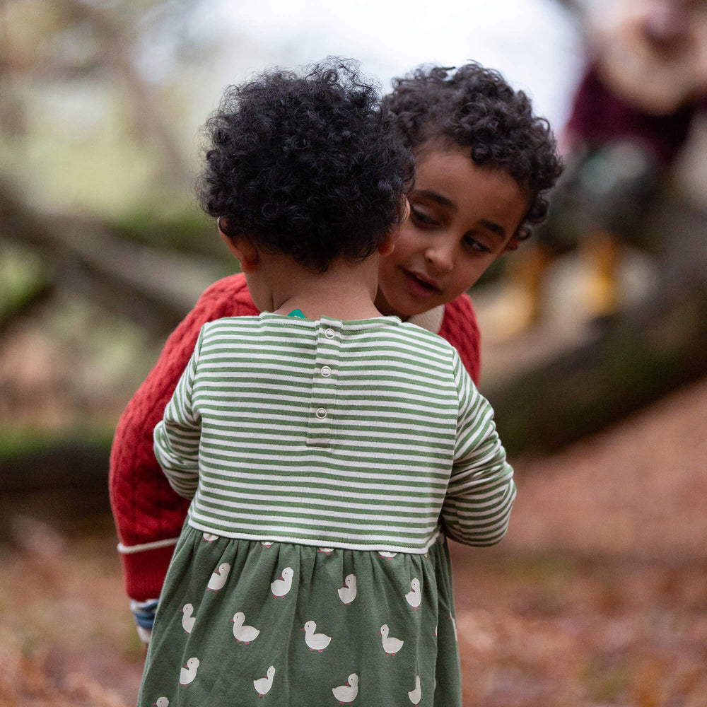 Olive Ducks Easy Peasy Long Sleeve Dress Green / 4-5y