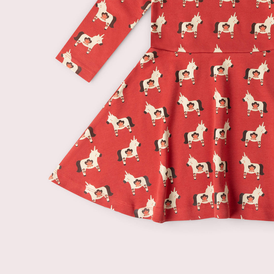 Little Unicorns Long Sleeve Spinny Dress Purple / 5-6y