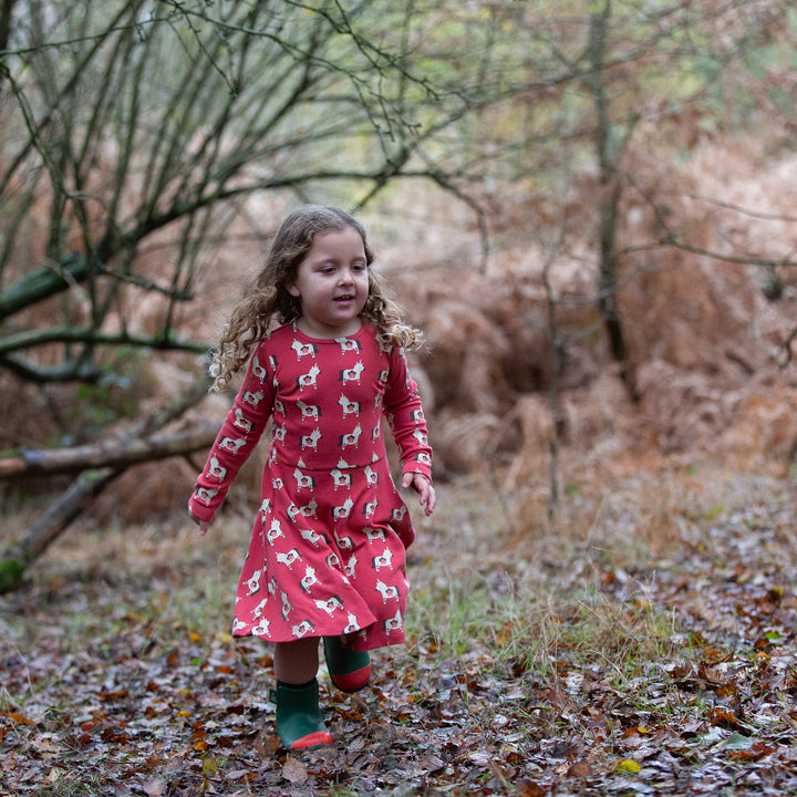 Little Unicorns Long Sleeve Spinny Dress Purple / 5-6y