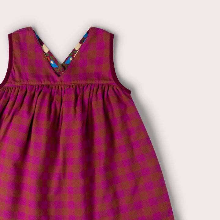 Folk Birds Reversible Swing Dress Purple / 7-8y