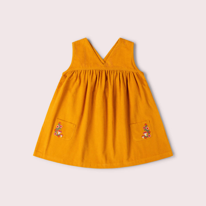 Mushroom Corduroy Swing Dress Gold / 7-8y