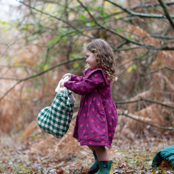 Pink Flowers Sailor Dress Purple / 7-8y