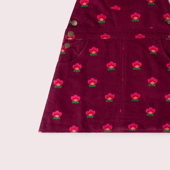 Pink Flowers Reversible Pinafore Dress Purple / 7-8y