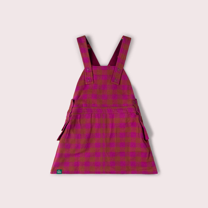 Pink Flowers Reversible Pinafore Dress Purple / 7-8y