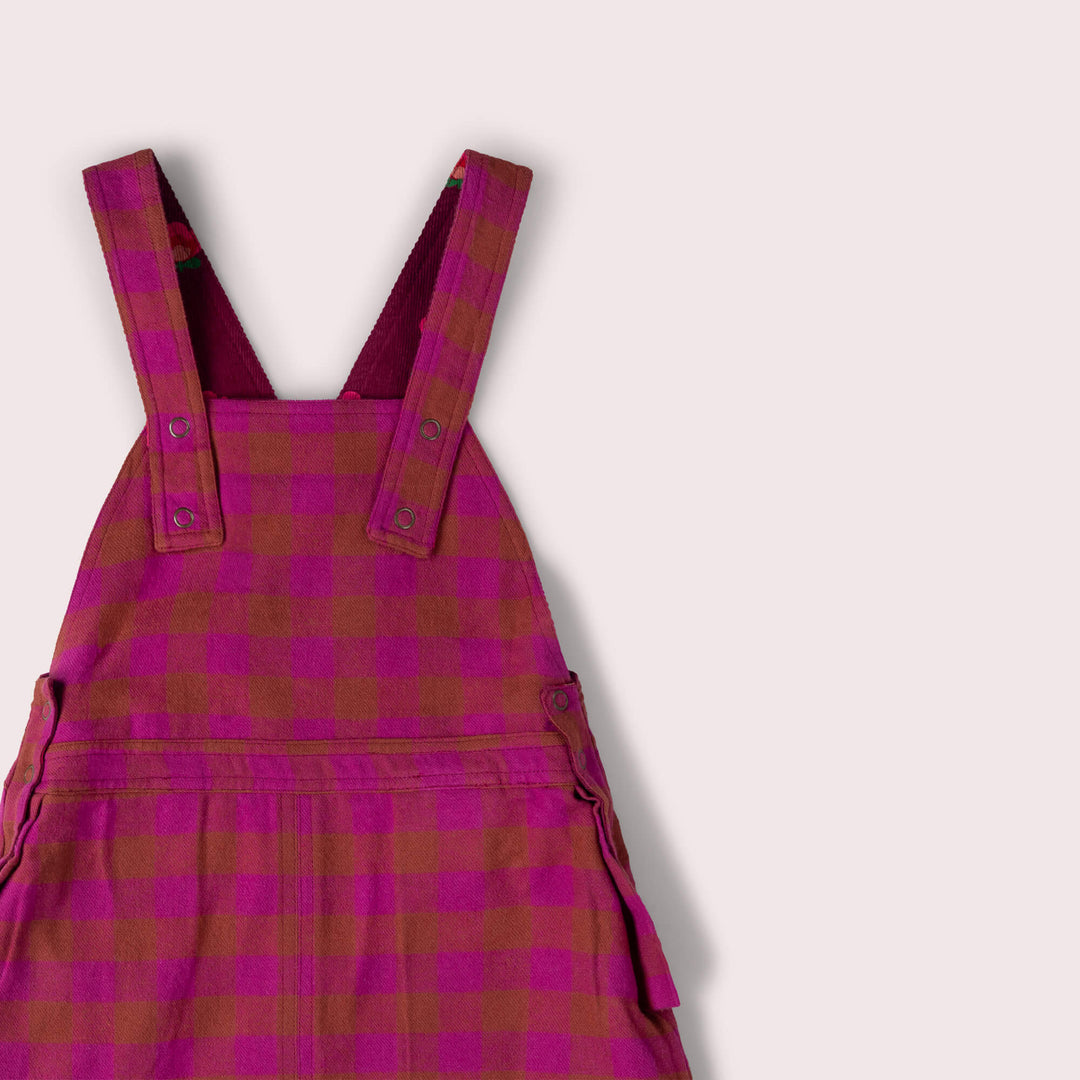 Pink Flowers Reversible Pinafore Dress Purple / 7-8y