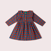 Burnt Ochre Check Sailor Dress Multi / 7-8y