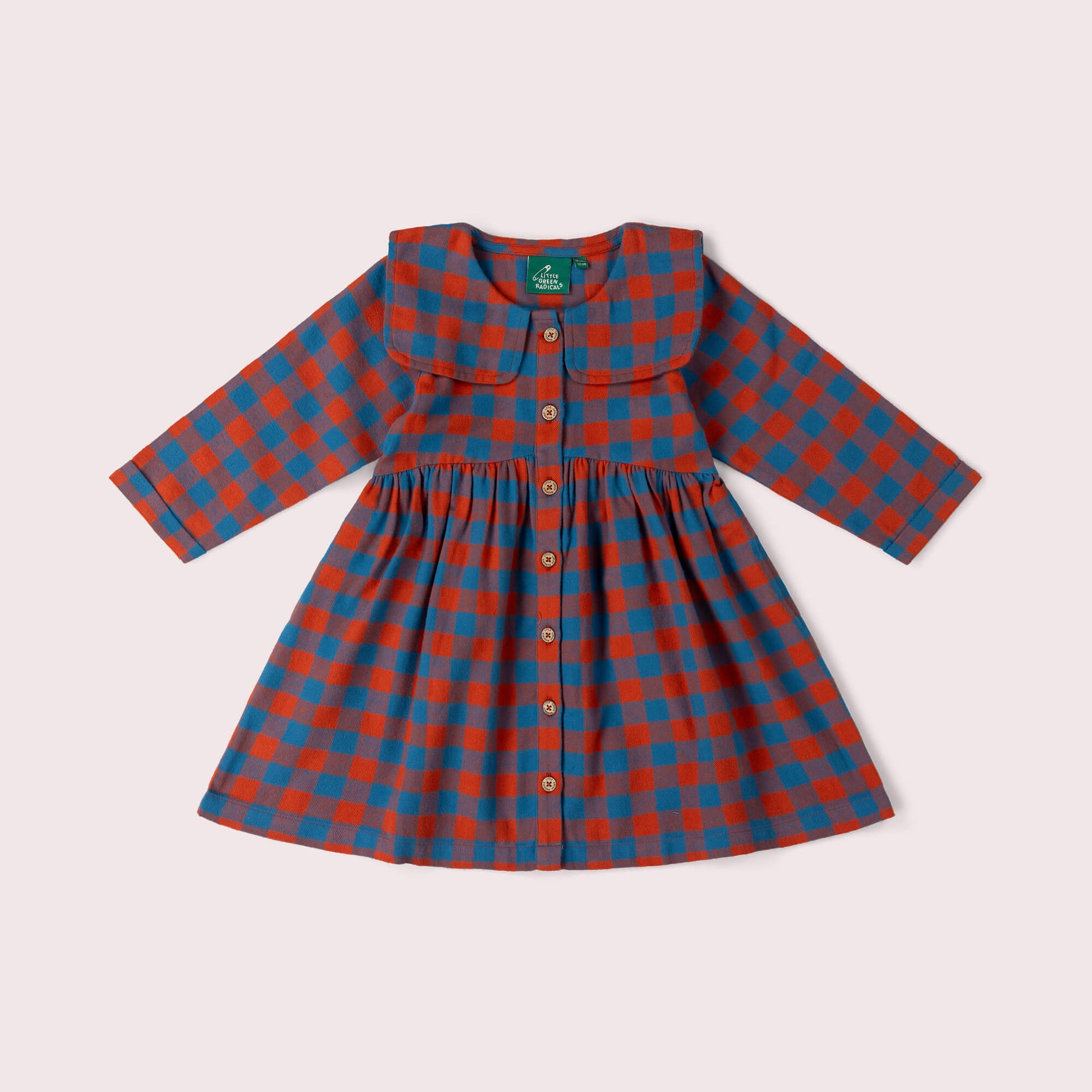 Burnt Ochre Check Sailor Dress Multi / 7-8y