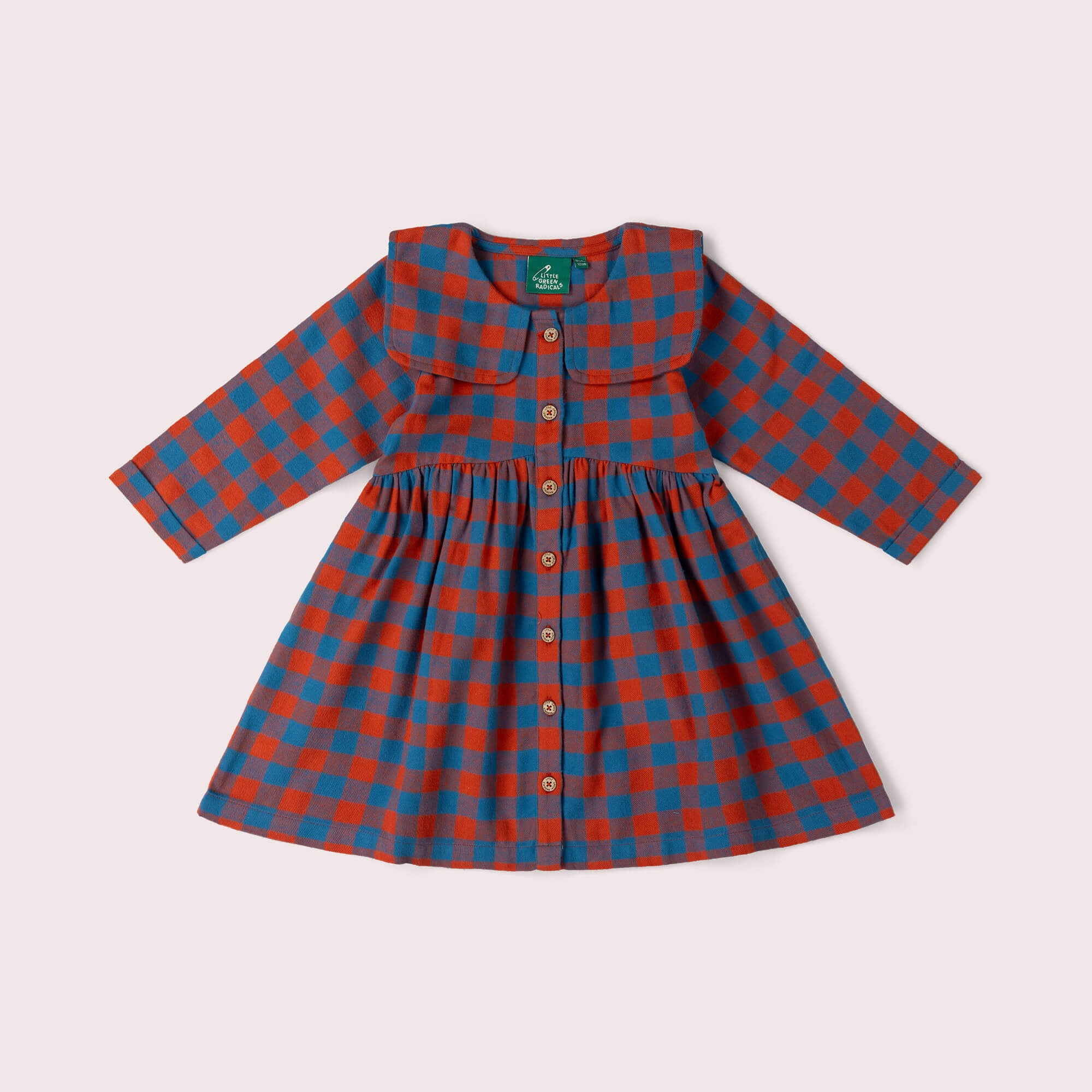 Burnt Ochre Check Sailor Dress Multi / 7-8y