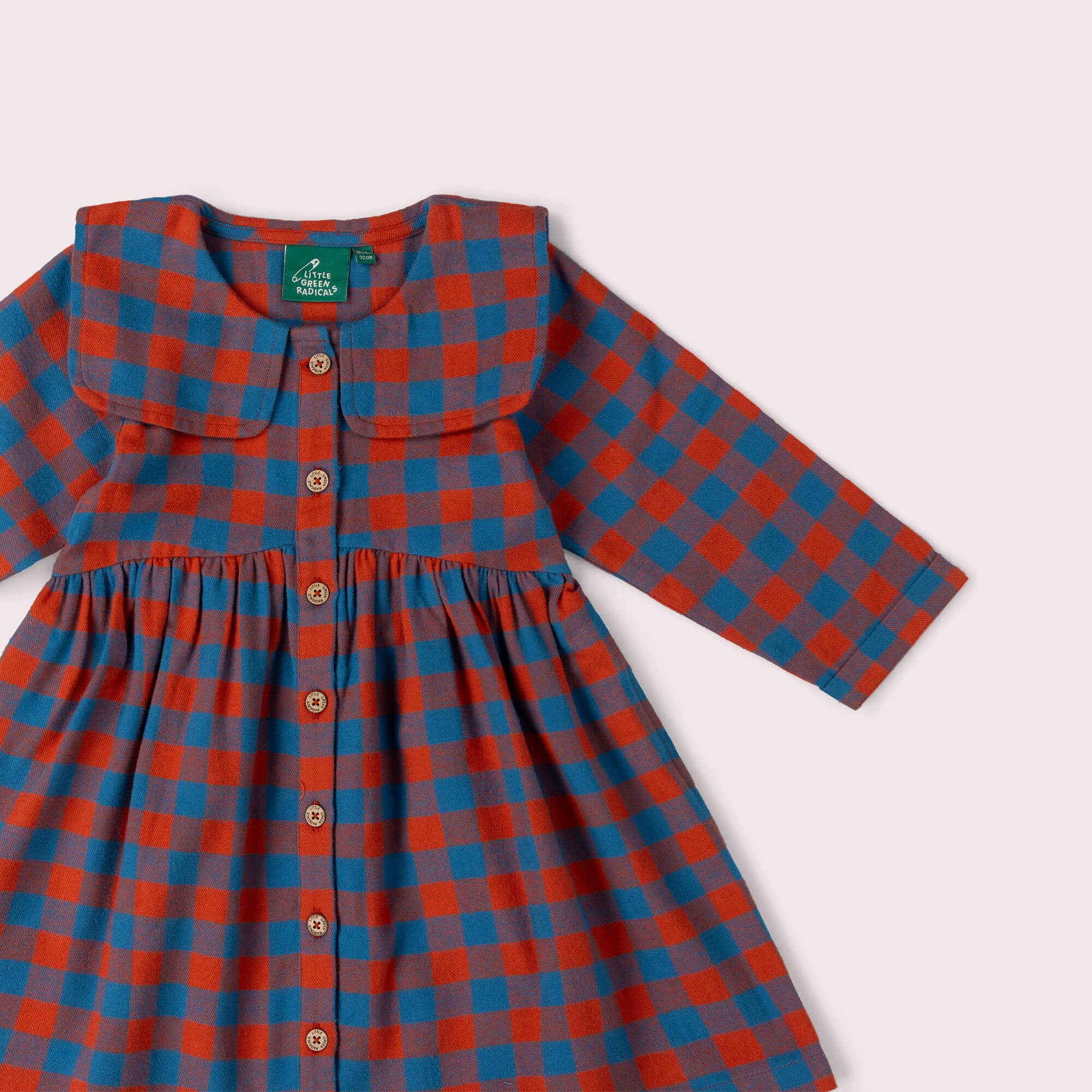 Burnt Ochre Check Sailor Dress Multi / 7-8y