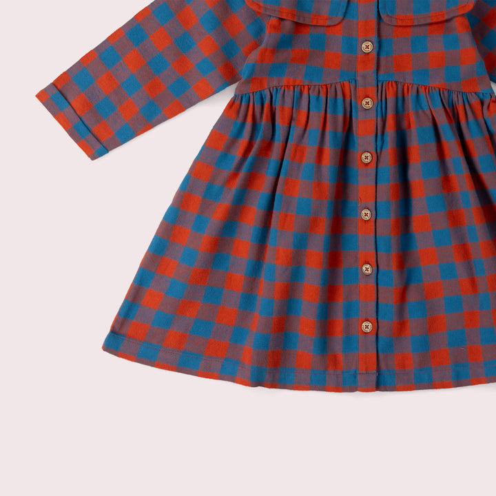 Burnt Ochre Check Sailor Dress Multi / 7-8y