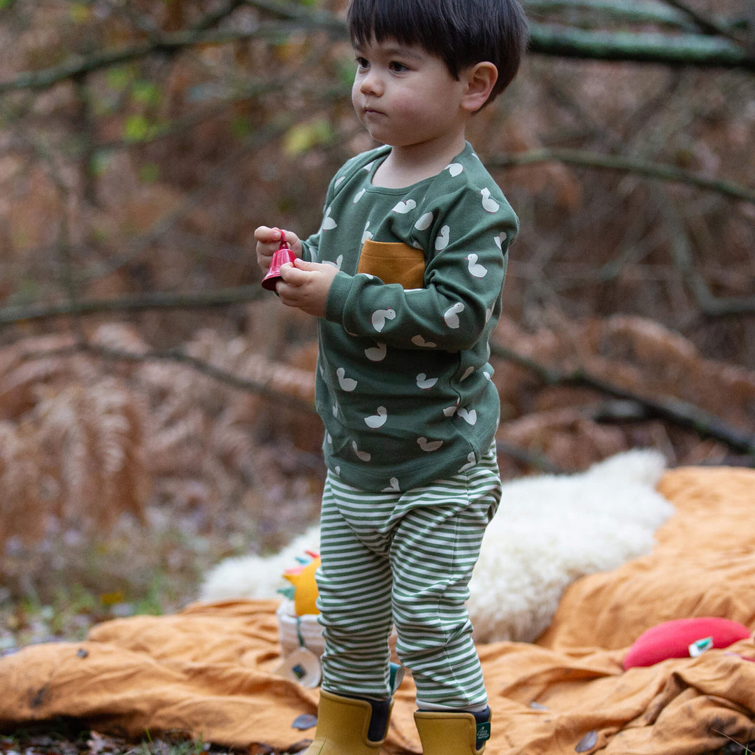 Olive Ducks Organic T-Shirt & Jogger Playset Green / 4-5y