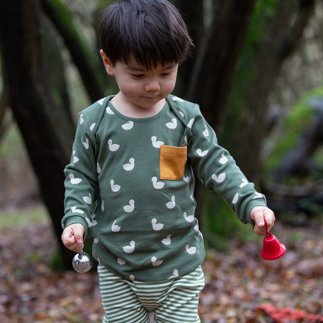 Olive Ducks Organic T-Shirt & Jogger Playset Green / 4-5y