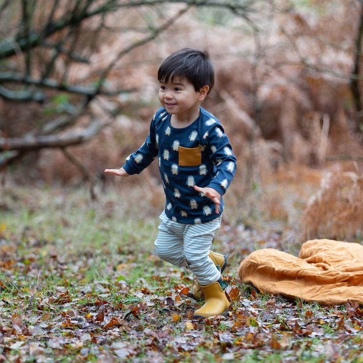 Blue Penguins Organic T-Shirt & Jogger Playset Navy / 4-5y