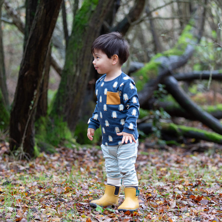 Blue Penguins Organic T-Shirt & Jogger Playset Navy / 4-5y