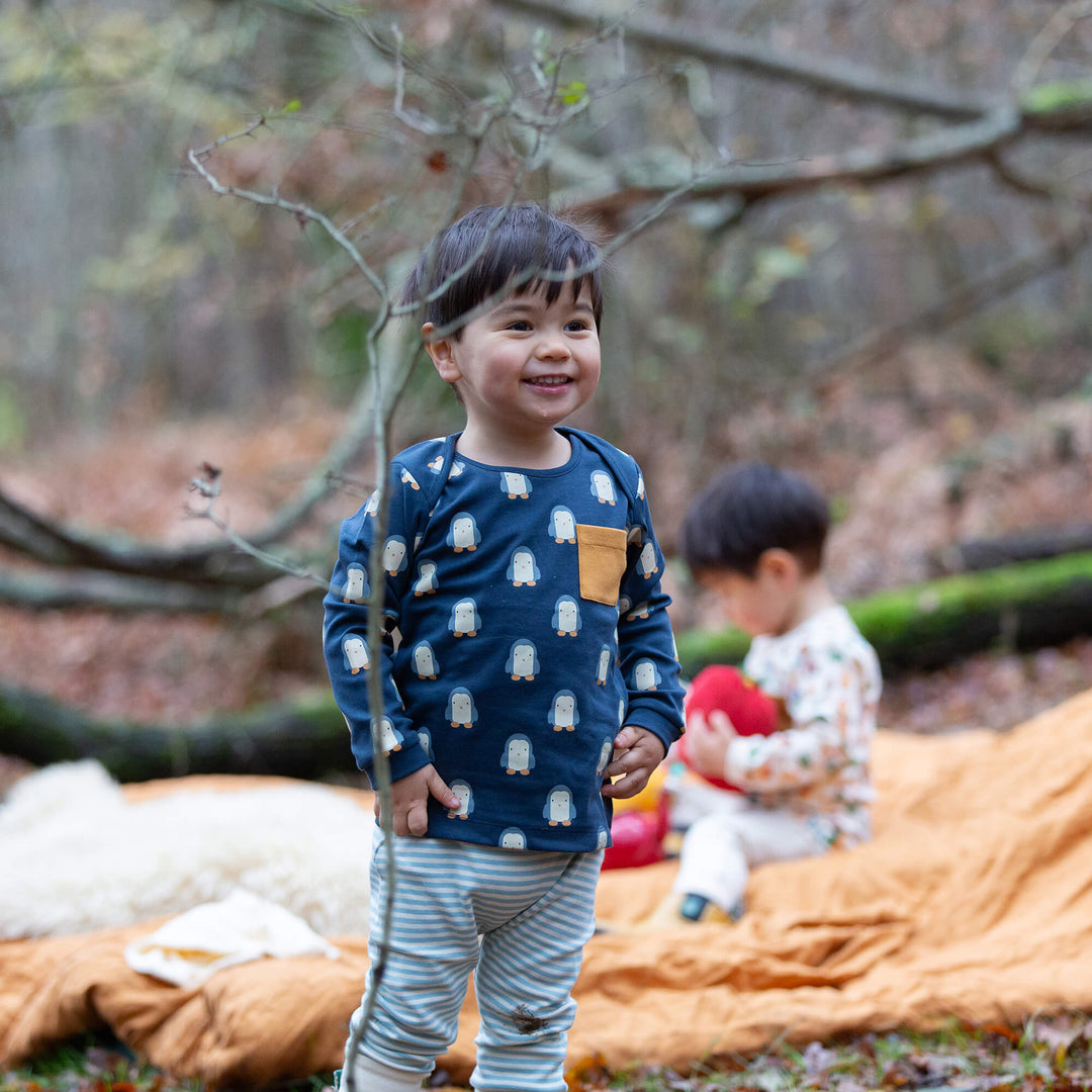 Blue Penguins Organic T-Shirt & Jogger Playset Navy / 4-5y
