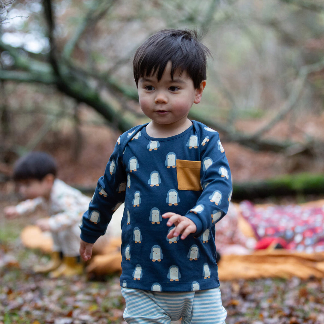 Blue Penguins Organic T-Shirt & Jogger Playset Navy / 4-5y
