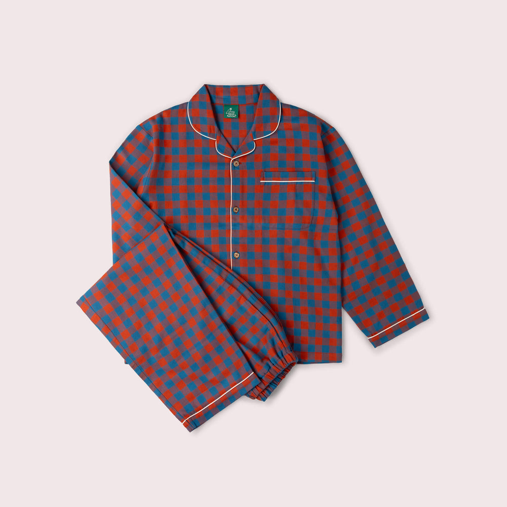 Burnt Ochre Check Adult Classic Pyjamas Multi / X Large