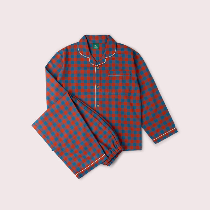 Burnt Ochre Check Adult Classic Pyjamas Multi / X Large