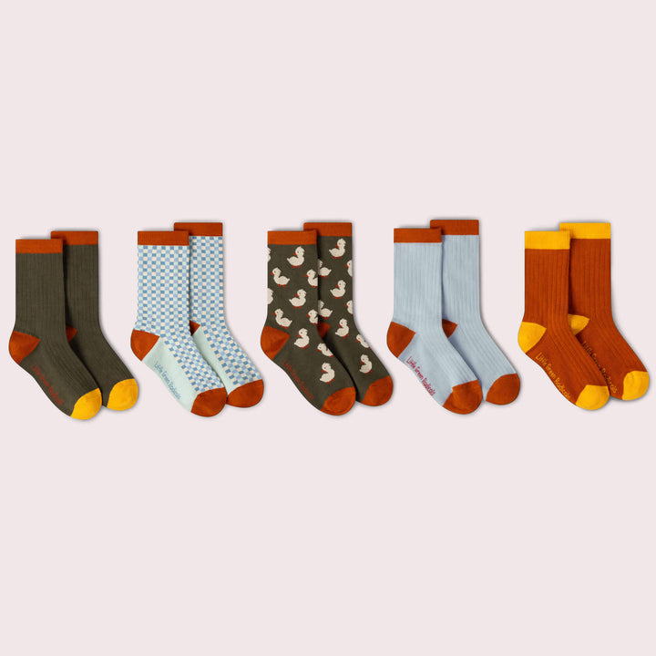 Olive Ducks Ankle Socks 5 Pack Multi / 6-8y